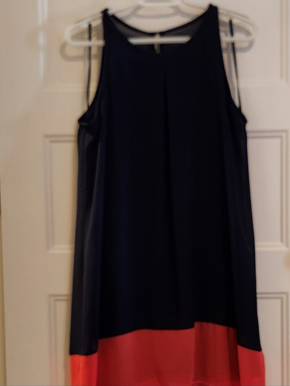 Dillards Brand Large Navy & Salmon Colorblock Dress